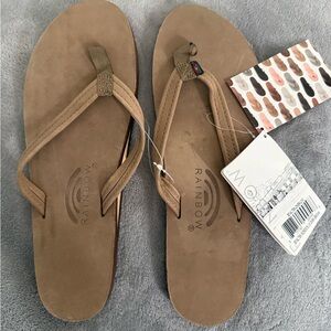 Rainbow Brown Flip Flops
